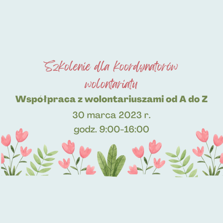 Szkolenie dla koordynatorów wolontariatu:  Współpraca z wolontariuszami od A do Z
