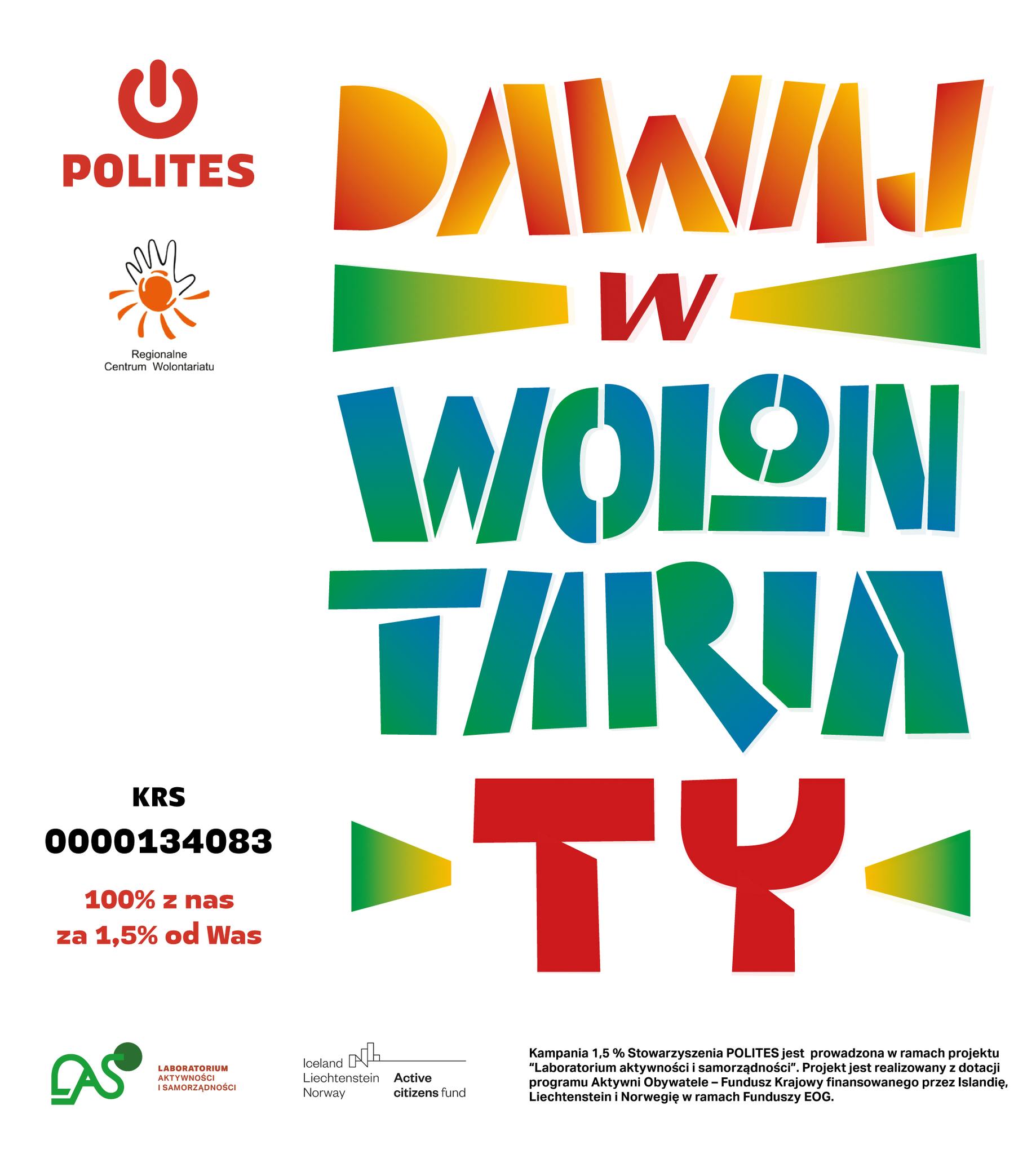 Przekaż 1,5 % podatku dla Stowarzyszenia POLITES