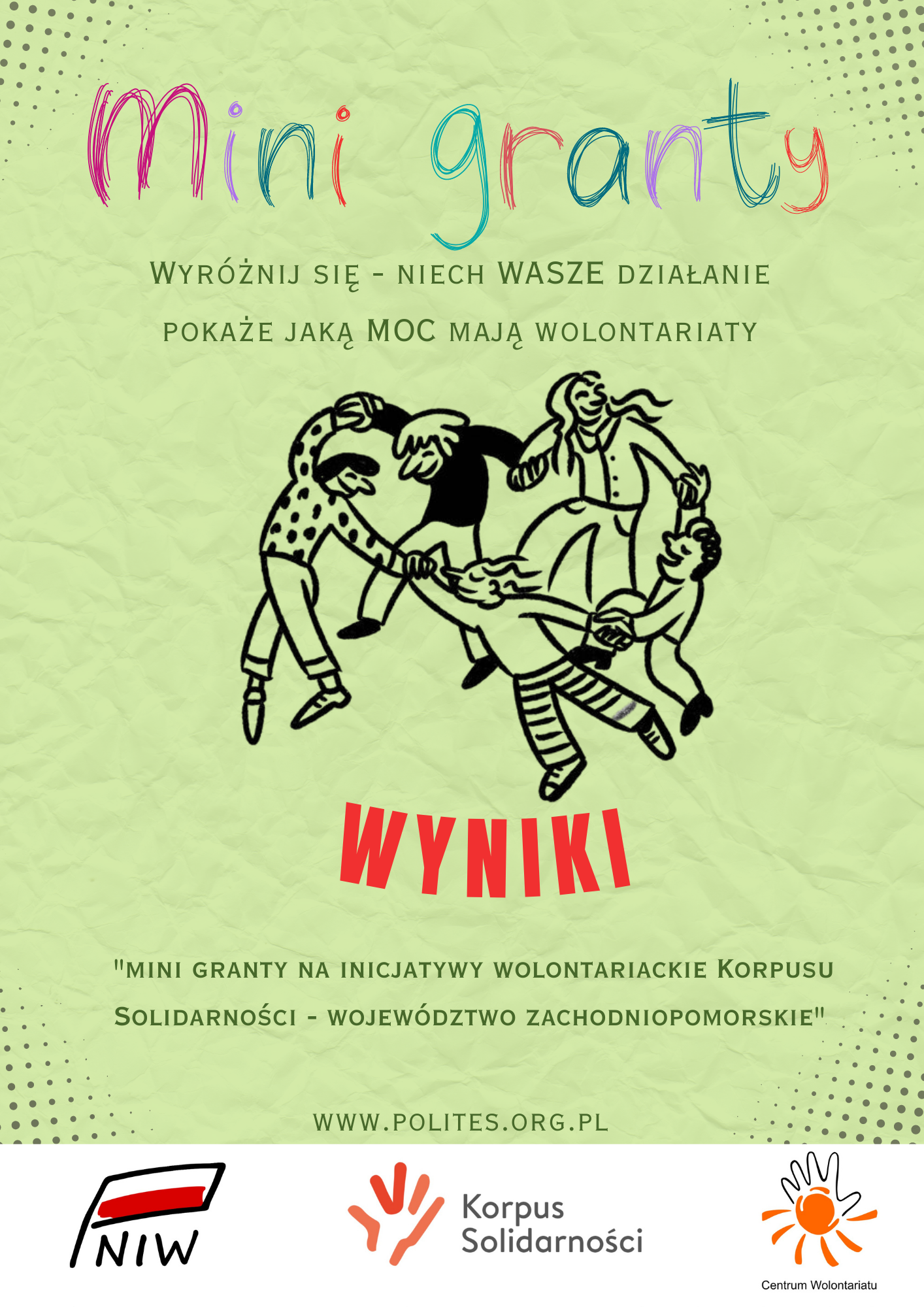 WYNIKI naboru wniosków na mini granty na inicjatywy wolontariackie Korpusu Solidarności