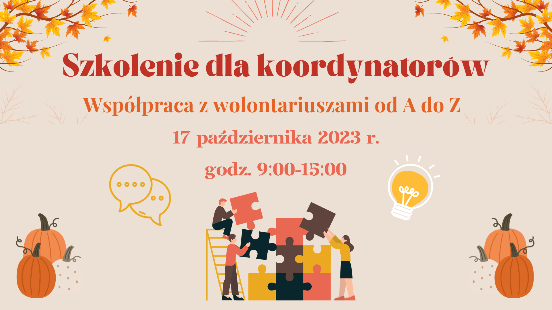 Szkolenie dla koordynatorów wolontariuszy październik 2023 r.