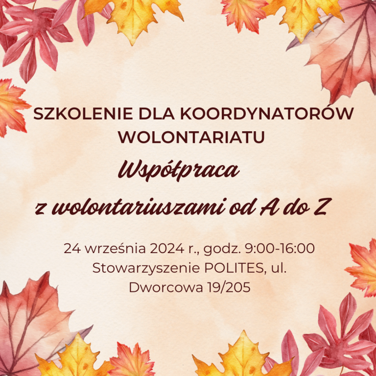 Szkolenie dla koordynatorów wolontariatu | 24 września 2024 r.